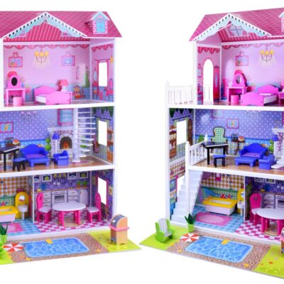 Velika drvena Barbie kućica za lutke