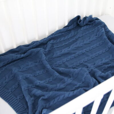 Pamučna deka za bebe plava