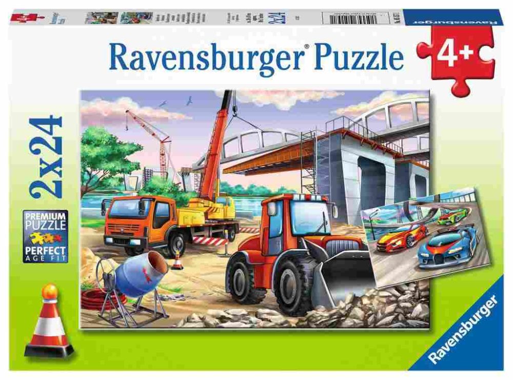 Ravensburger Puzzle radna vozila i automobili 2x24kom
