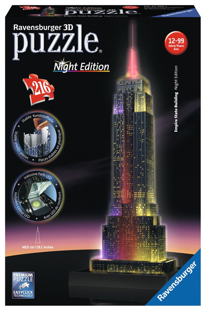 Ravensburger Puzzle 3D Empire State Building noću 216kom