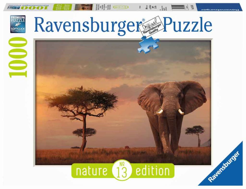Ravensburger Puzzle slon u nacionalnom parku, Masai Mara, 1000kom