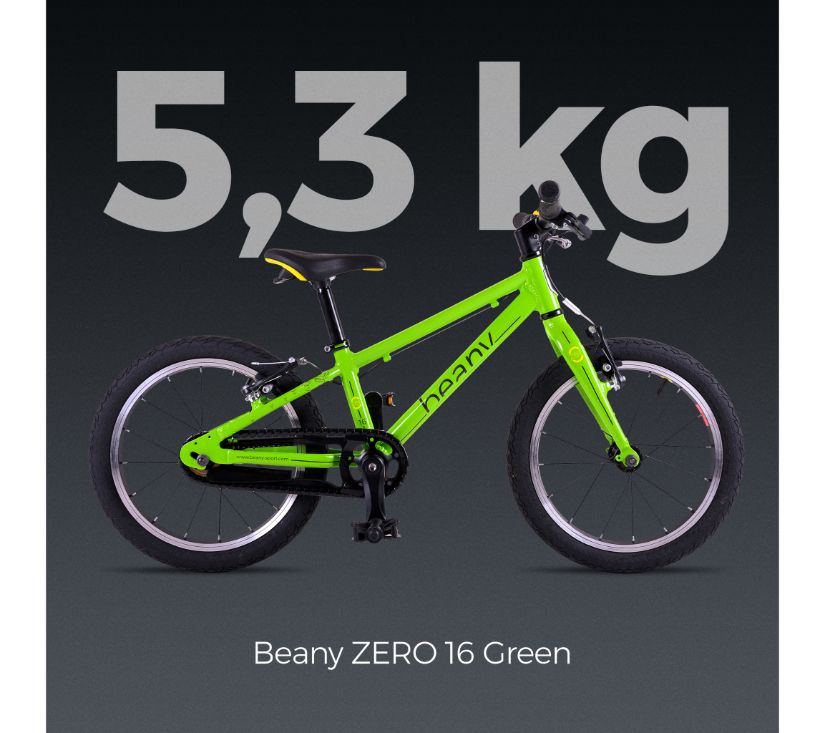 Dječji bicikl BEANY ZERO 16" zeleni 5,3kg