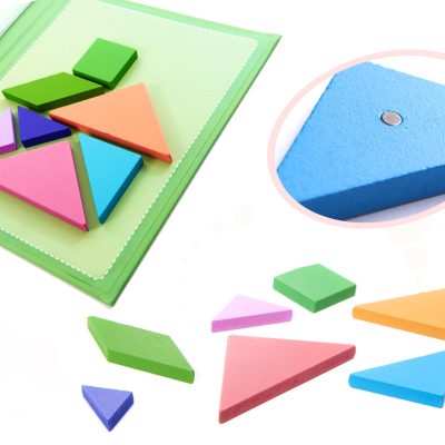 Montessori magnetna knjiga puzzle 3d tangram blokovi
