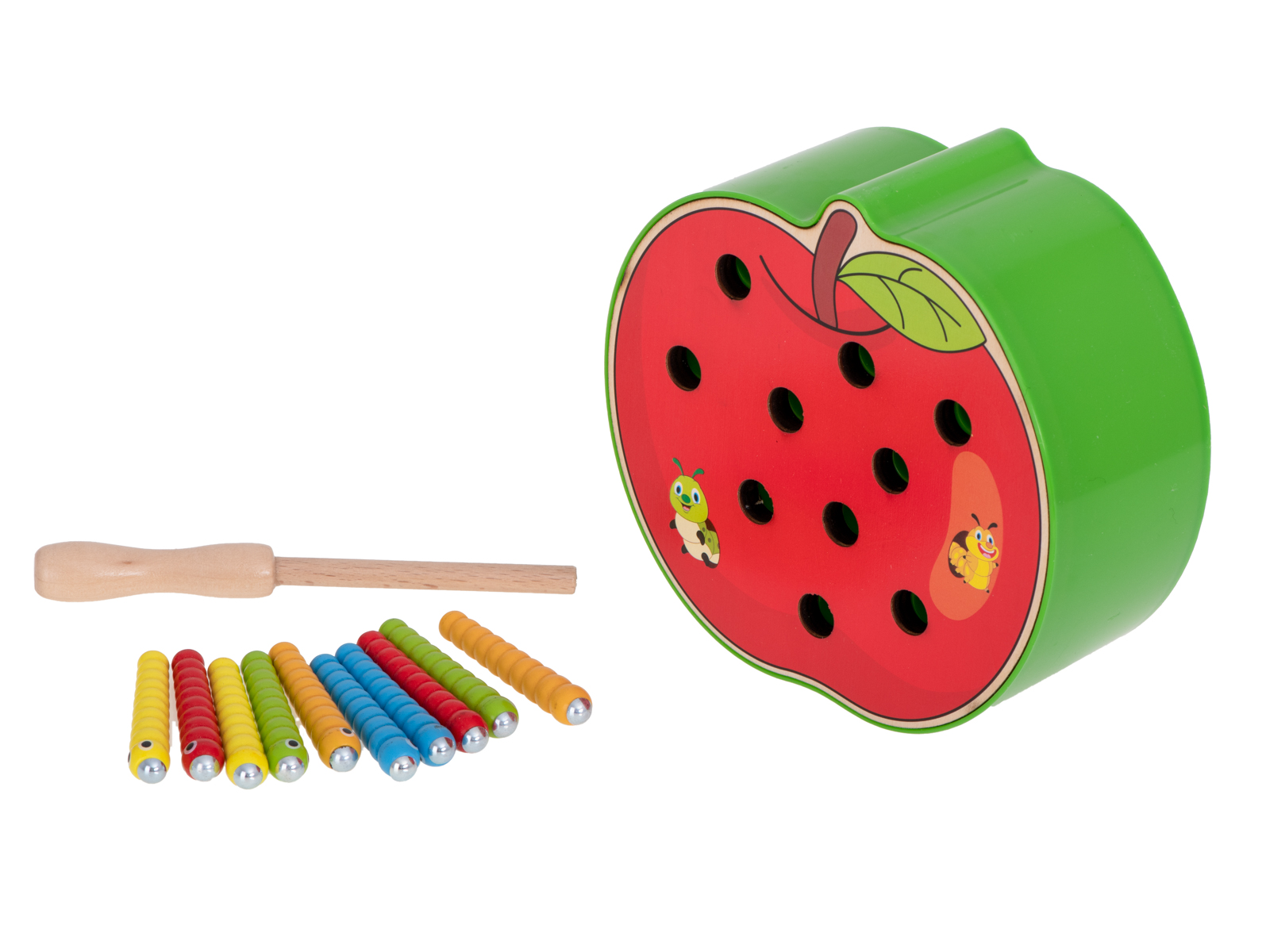 Magnetna lesena gosenica jabolka - Didaktičke igračke