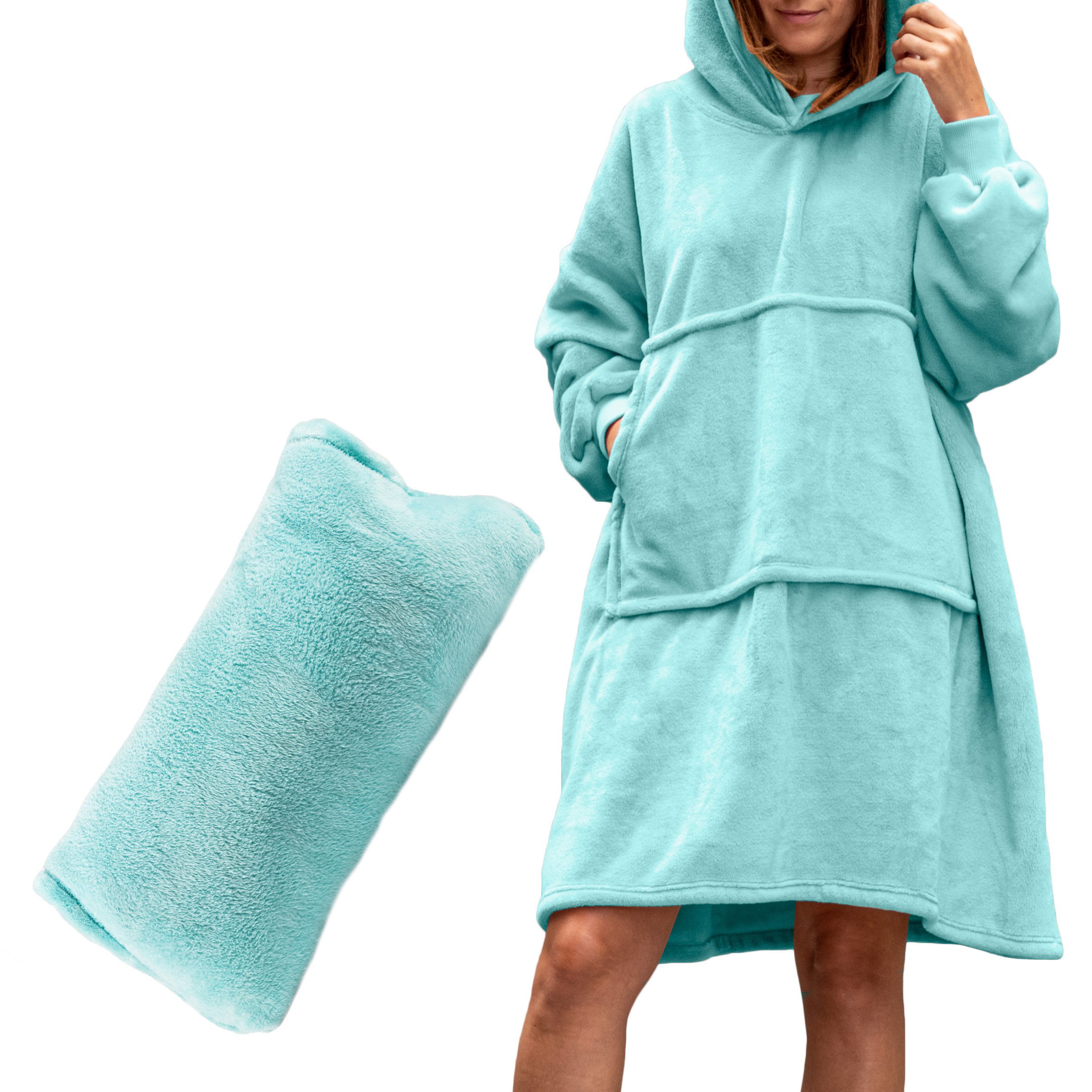 Bluzair - pokrivač s kapuljačom zeleni
