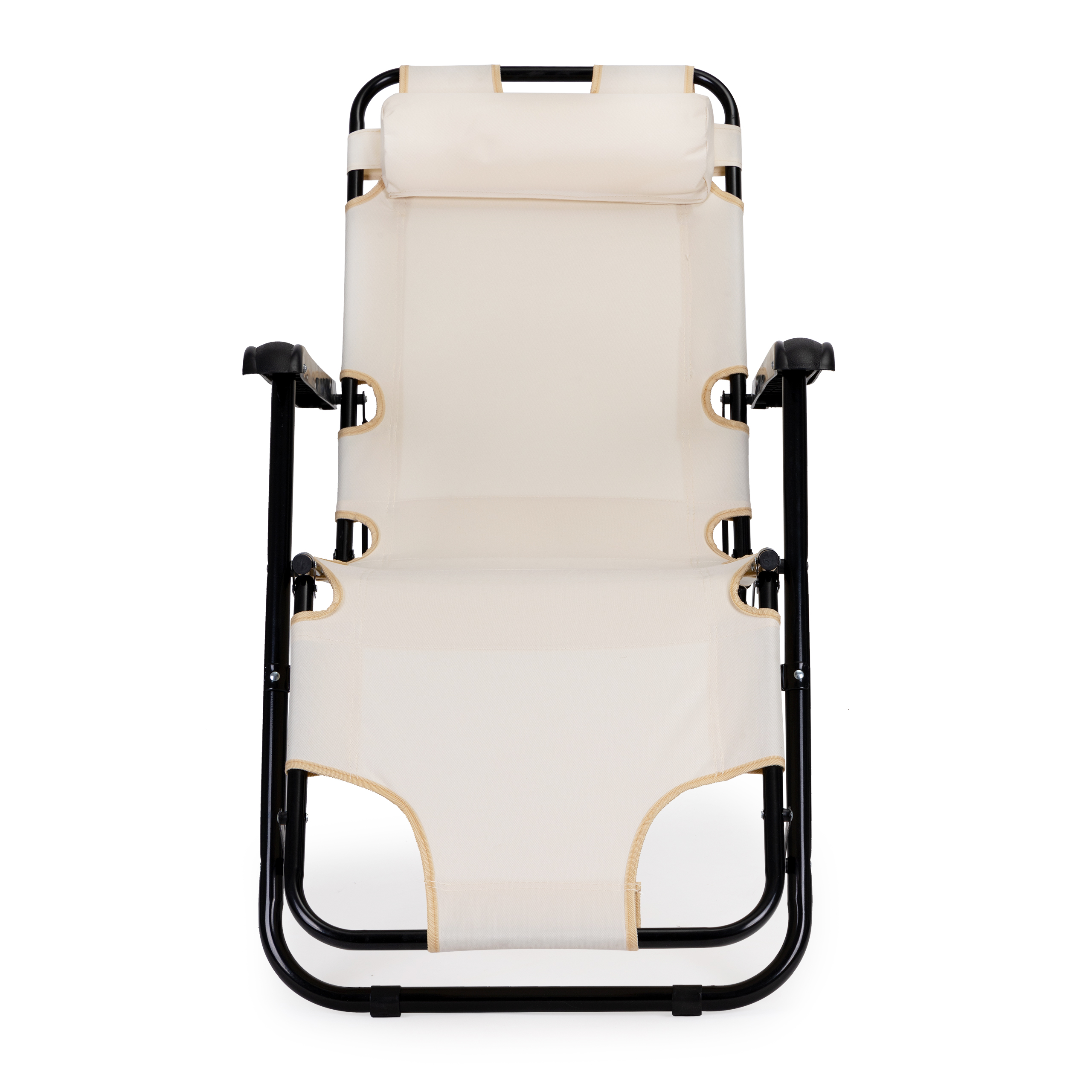 Vrtna ležaljka s naslonom za glavu bež