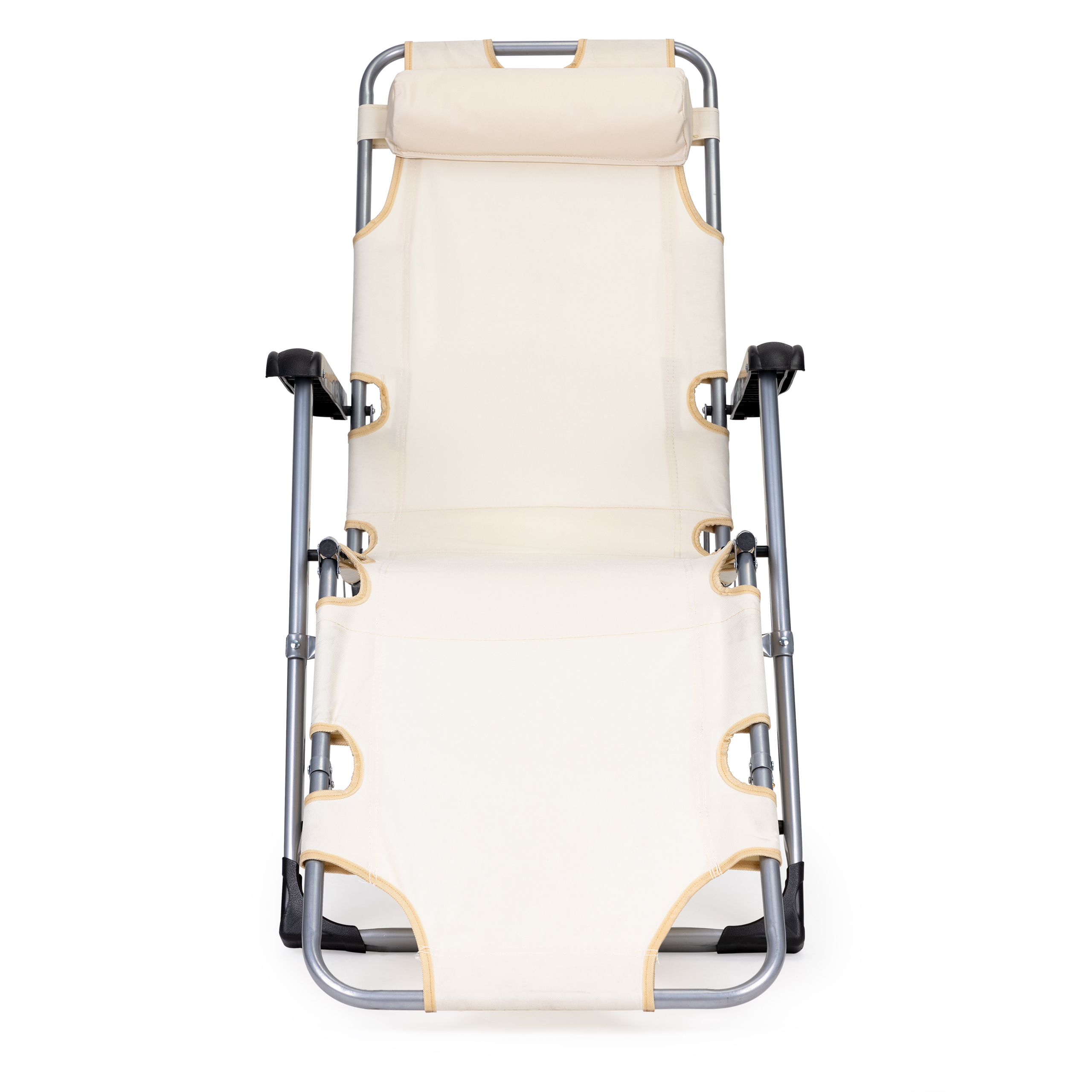 Ležaljka s naslonom za glavu 2u1 bež