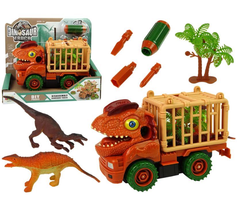 Dinosaur kamion transporter narančasti s dodacima
