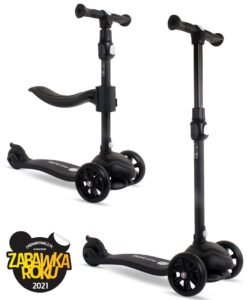 Dječji romobil na 3 kotača sa sjedalom crni