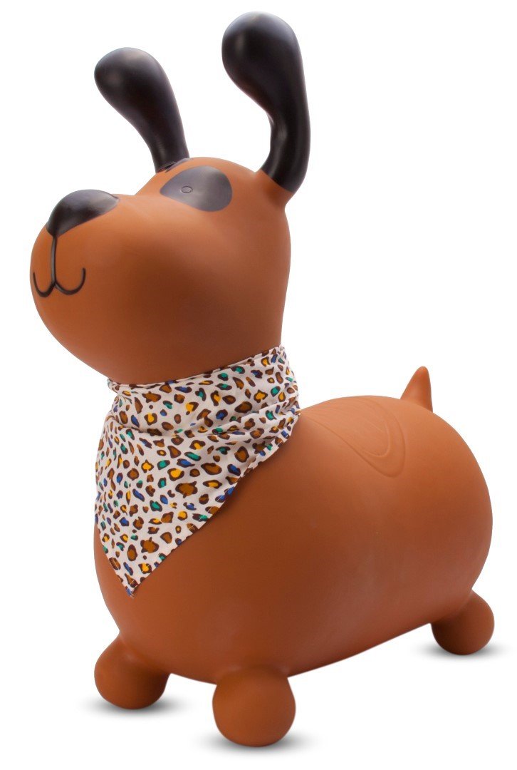 Gumeni smeđi psić za skakanje 60cm