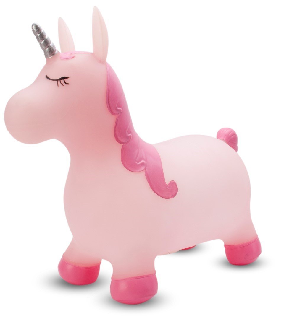 Gumeni roza jednorog za skakanje 60cm