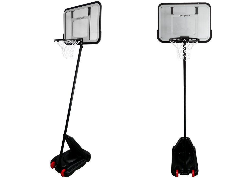 Košarkaški set s loptom i pumpom 250cm crni