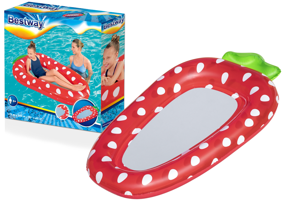 Bestway 43644 mrežasti madrac na napuhavanje 178 x 103cm jagoda