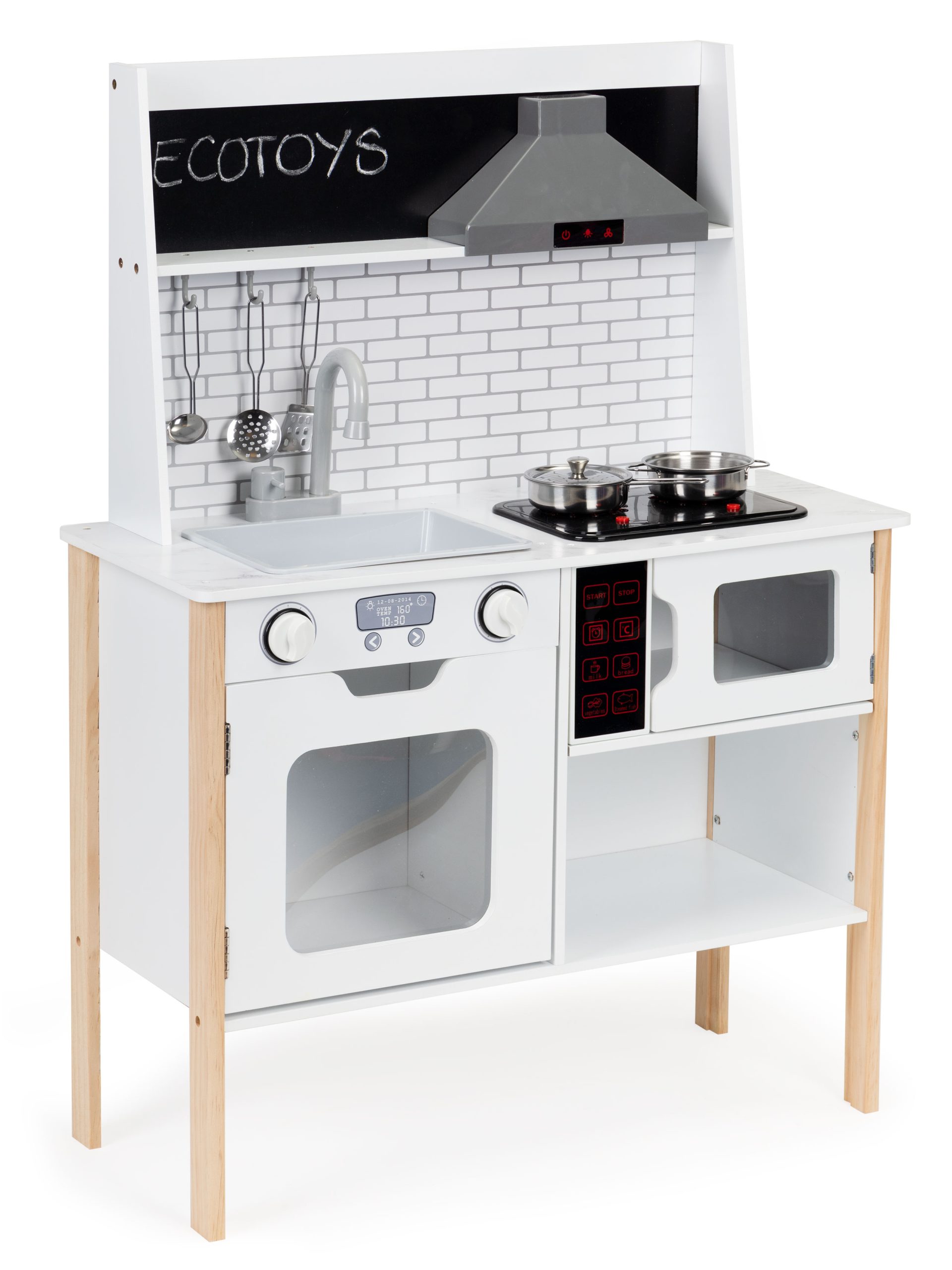 EcoToys dječja drvena kuhinja s priborom i LED osvjetljenjem PLK537