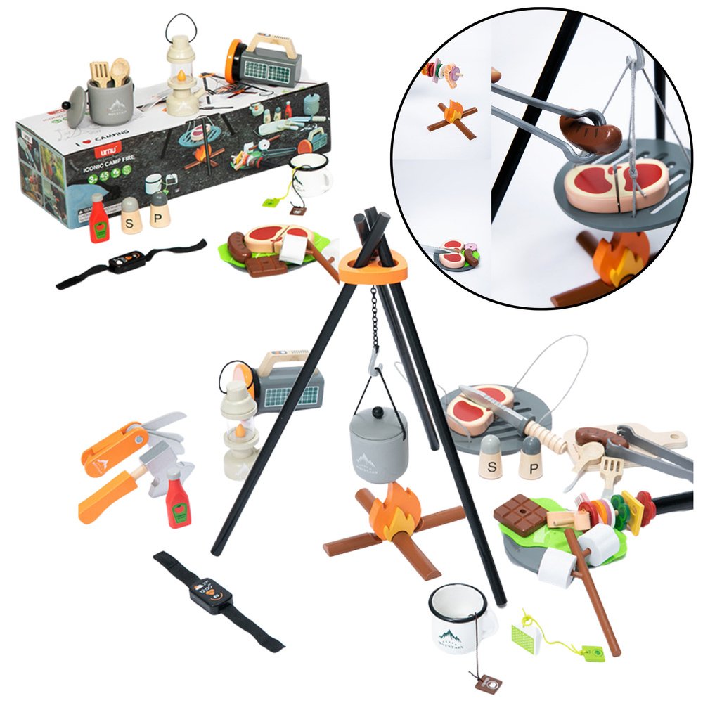Kamp set drveni pribor za logorsku vatru 45 el