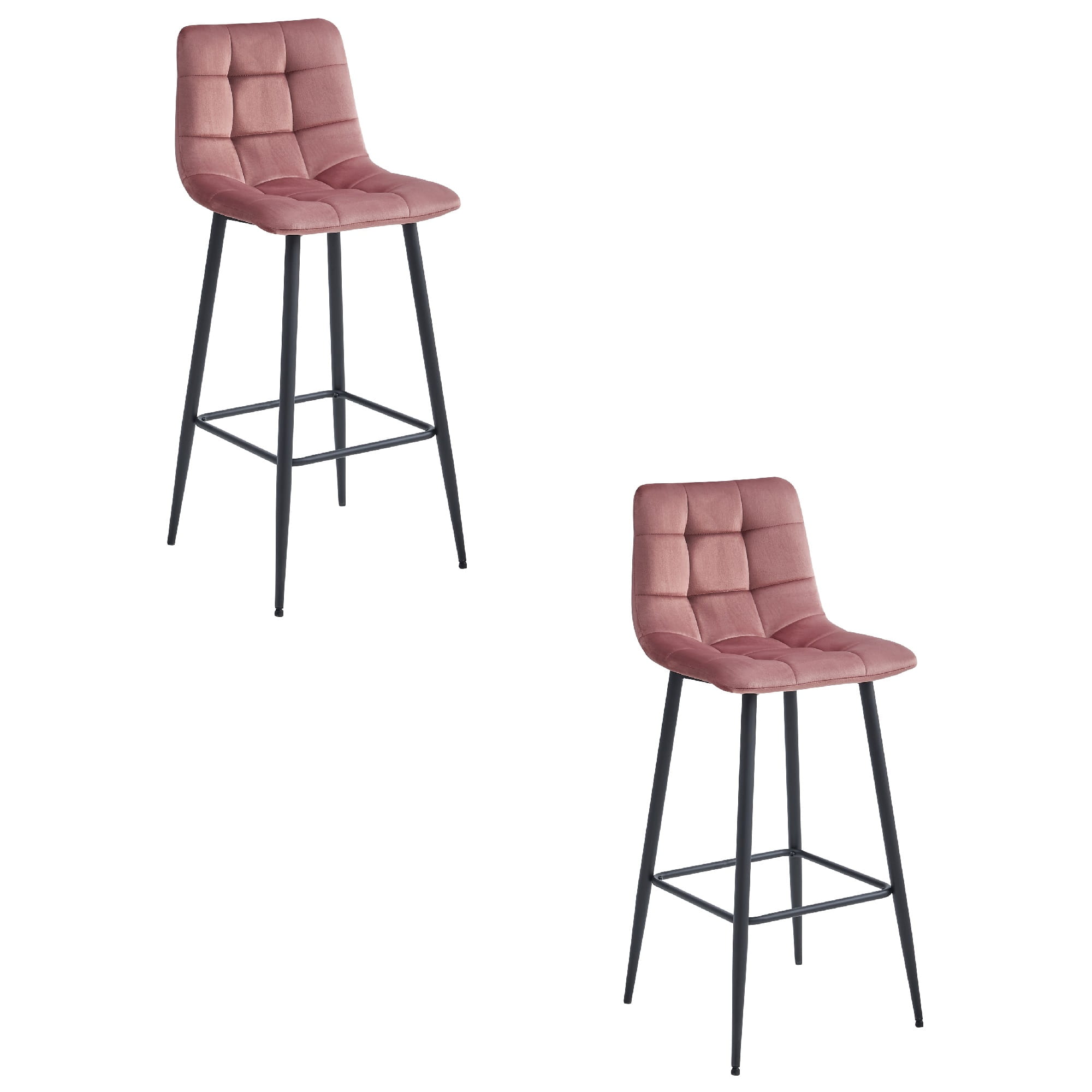 ARCETO stolica - tamno ružičasti baršun / crne noge x 2