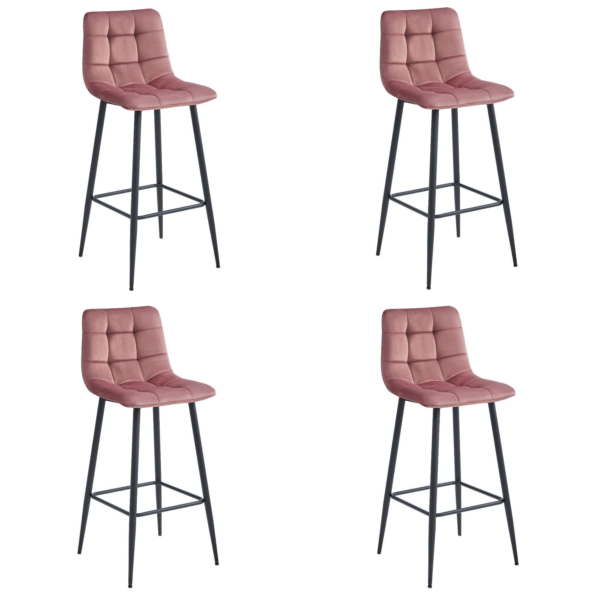 ARCETO stolica - tamno ružičasti baršun / crne noge x 4