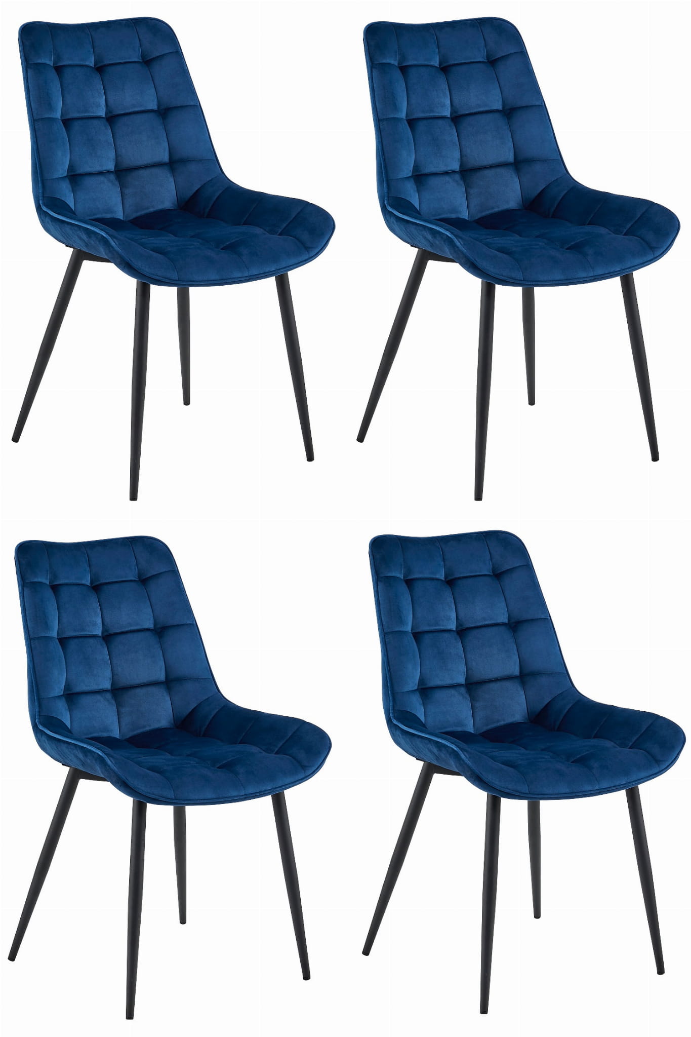 BERA stolica - tamnoplavi baršun / crne noge x 4