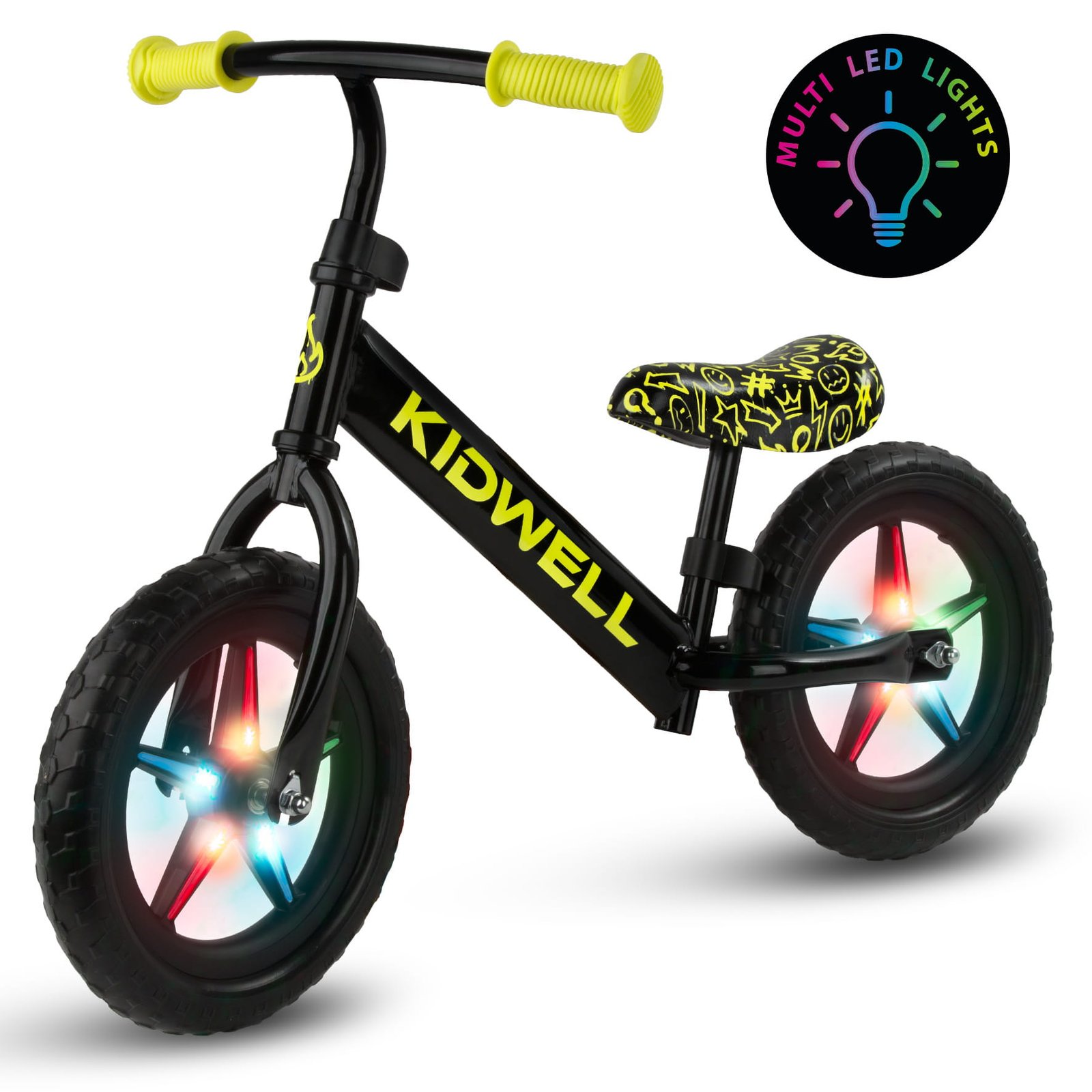 Kidwell REBEL LED neonsko žuti bicikl za balansiranje