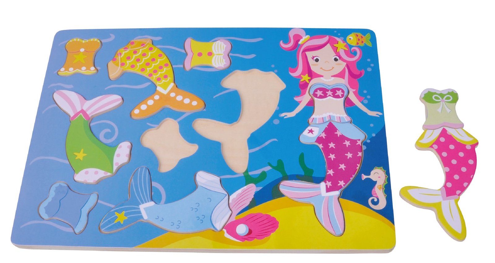 Drvena slagalica morska sirena 9 elemenata 26x20cm