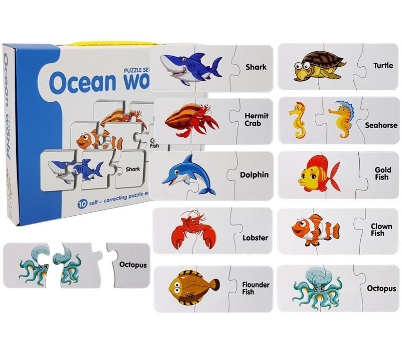 Edukativne puzzle - oceanske životinje na engleskom