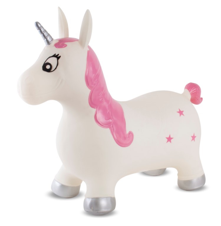 Gumeni bijeli jednorog za skakanje 60cm