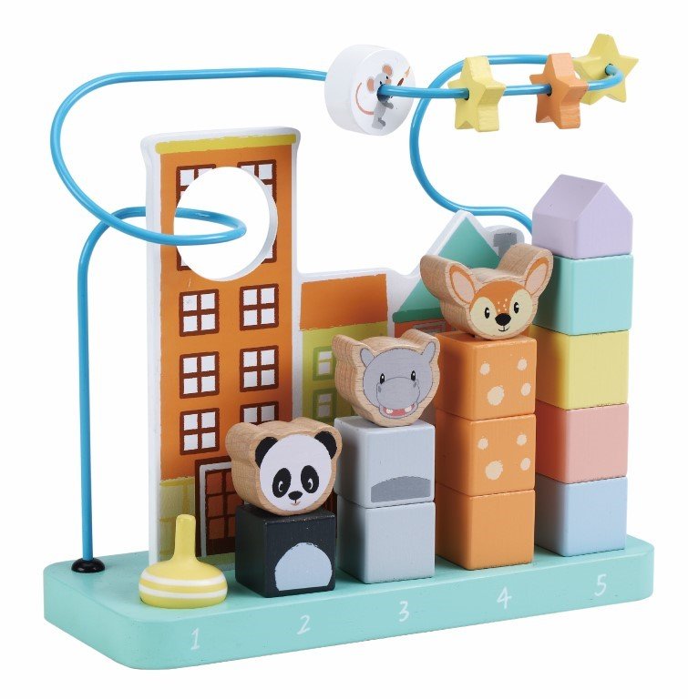 Drvene kocke sa žičanim labirintom 20 elemenata