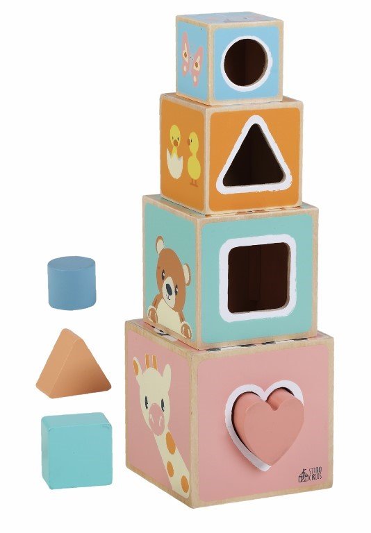 Toranj za sortiranje drvenih oblika 8 elemenata