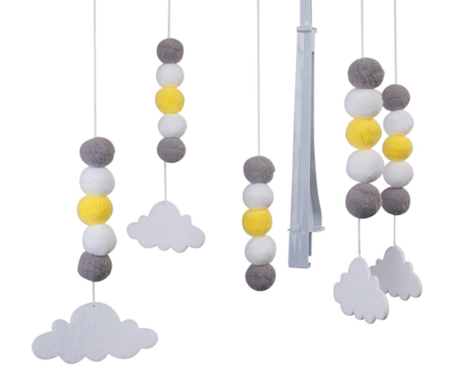 Zabavni vrtuljak za dječji krevetić sretni oblaci