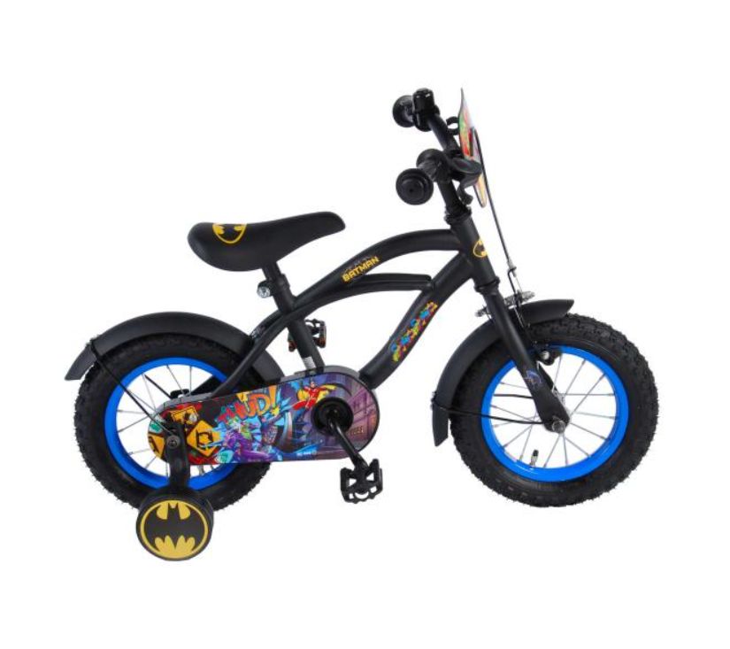 Dječji bicikl Batman 12" s pomoćnim kotačima crni
