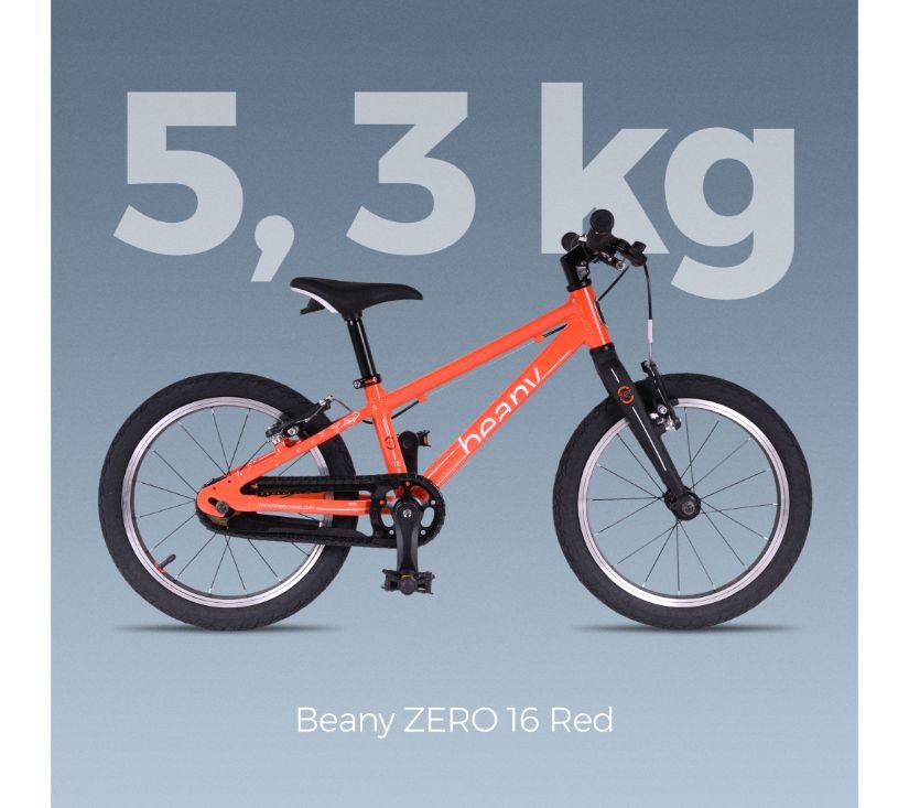 Dječji bicikl BEANY ZERO 16" crveni 5,3kg
