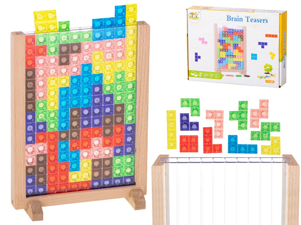 Montessori vertikalni tetris u drvenom okviru