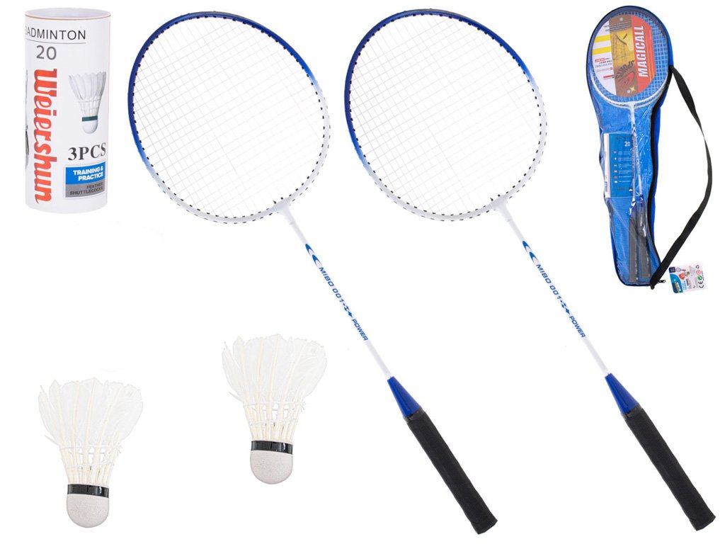 Set reketa za badminton u torbi plavi