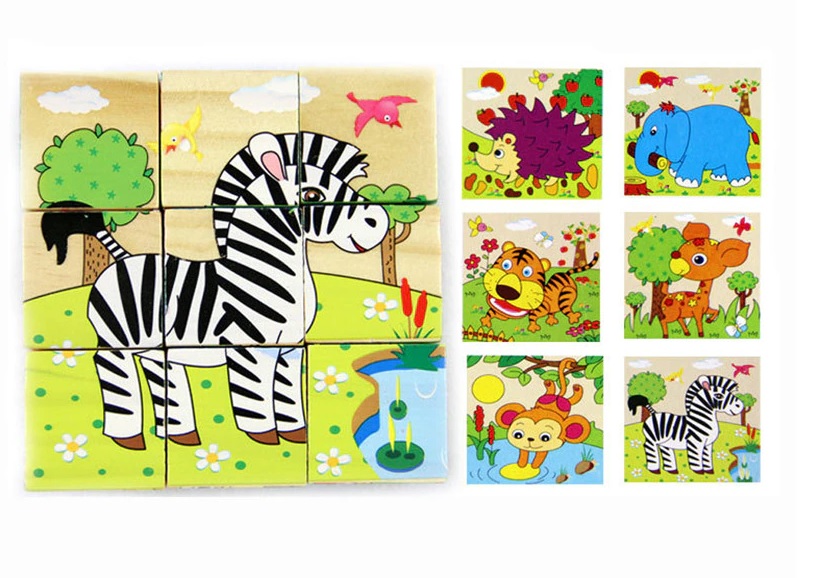 6u1 drvena slagalica 3D kocke safari