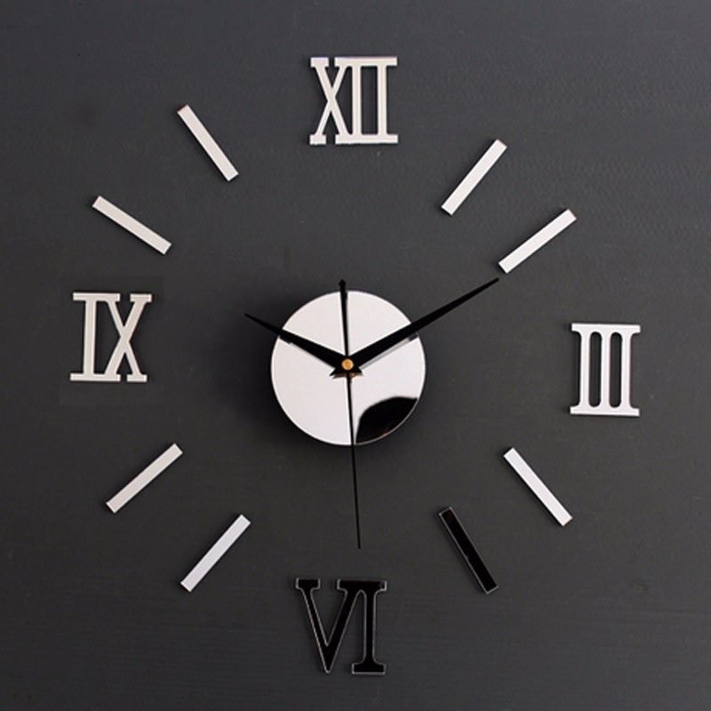 Veliki zidni sat s rimskim brojkama srebrni