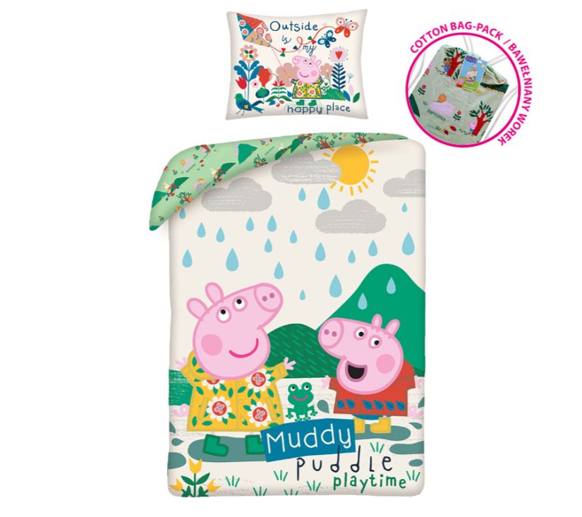 Pamučna posteljina Peppa Pig 140x200cm