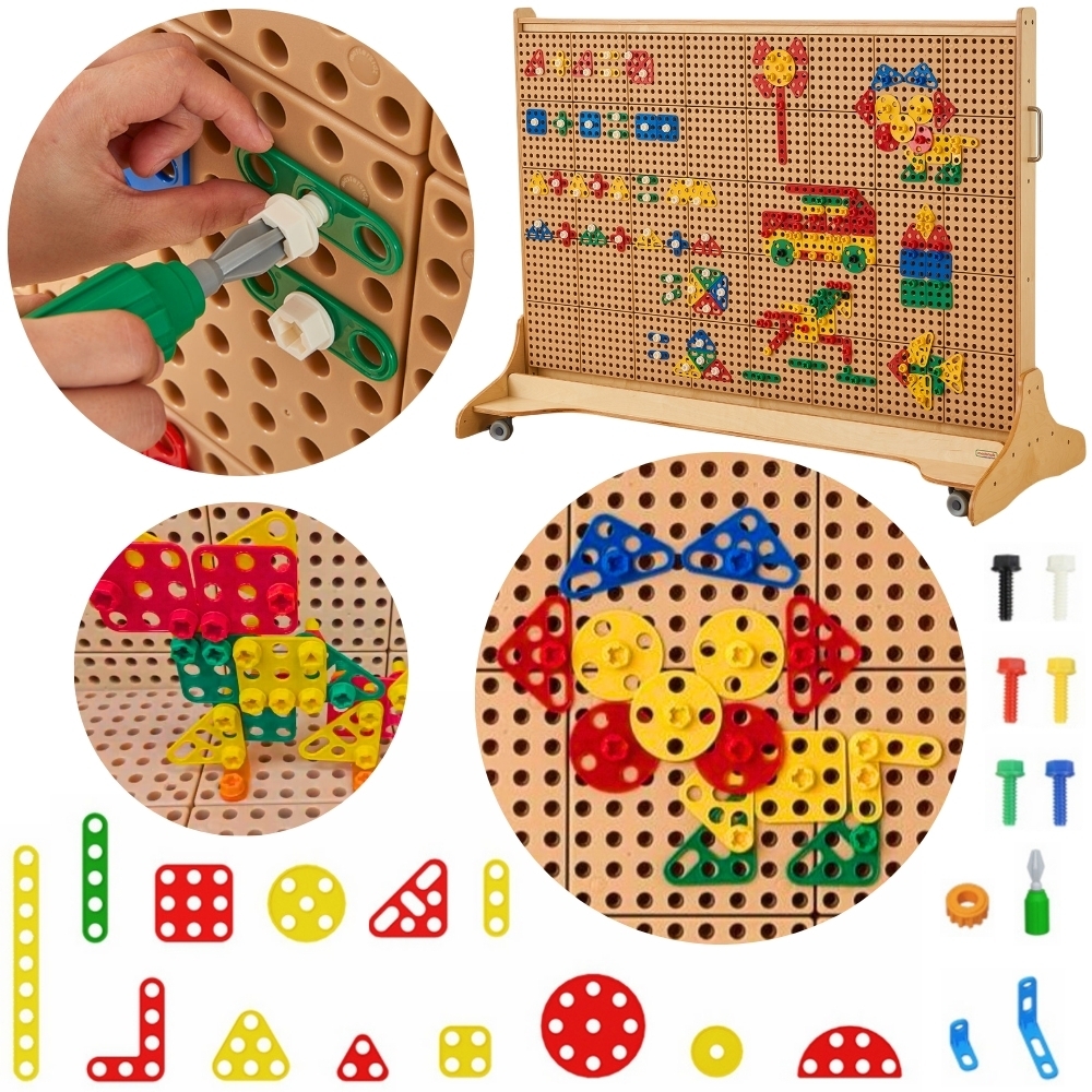 Masterkidz set geometrijskih oblika kockica za zidne panele, 260 kom.