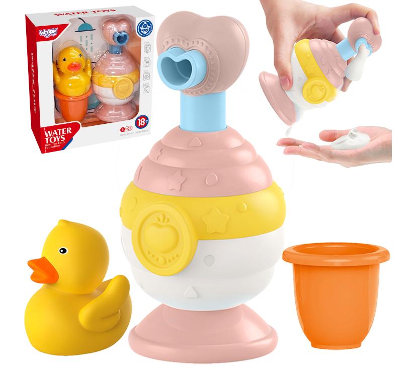 Woopie set za kupanje - čaša, patka i dozator, rozi