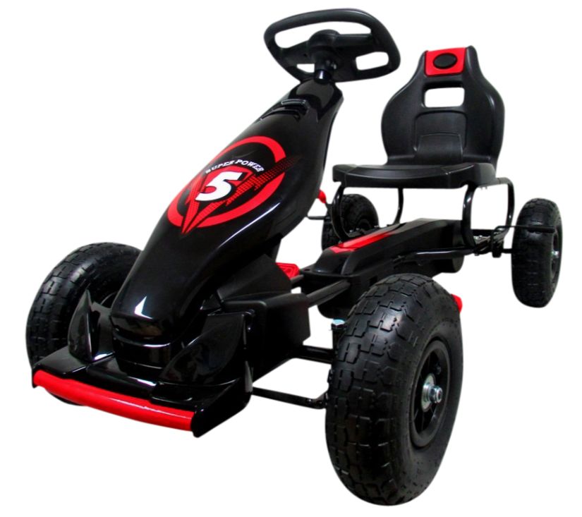 Dječji karting G8 na pedale crno - crveni