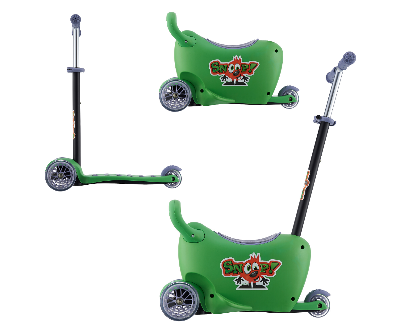 Dječji romobil 3u1 Snoop zeleni