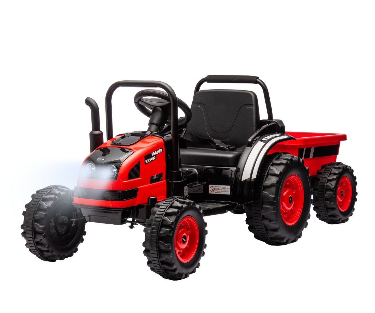 Vozilo na akumulator Traktor s prikolicom Farmer Red