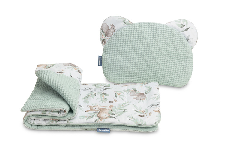 Set za dječja kolica jastuk dekica šumske životinje