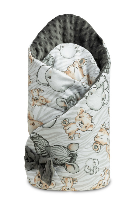 MINKY dvostrani dječji prekrivač 80x80cm safari