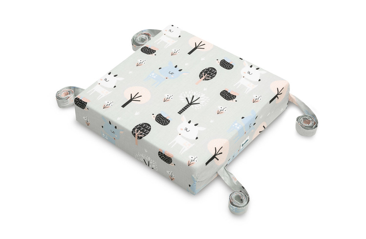 Jastuk za dječju stolicu 32x32x8cm sive šumske životinje