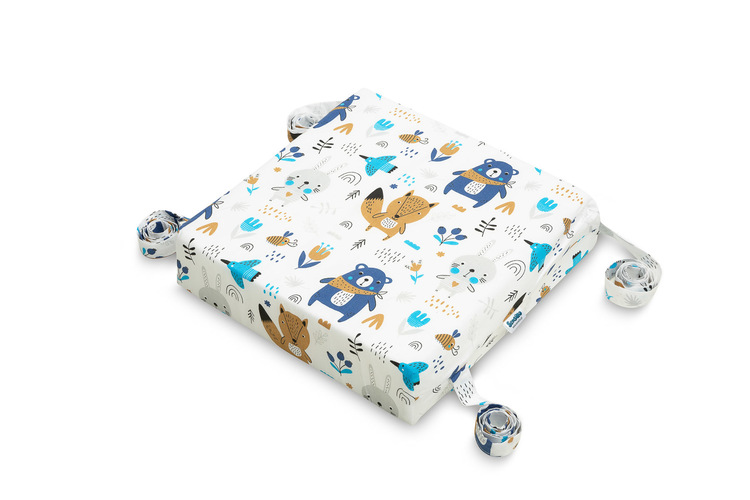 Jastuk za dječju stolicu 32x32x8cm plave šumske životinje