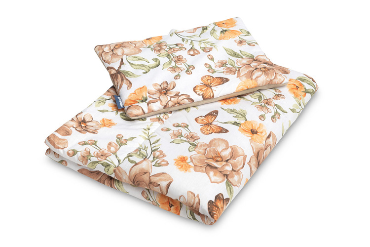 Garnitura za krevetić od baršuna kvadratna bež