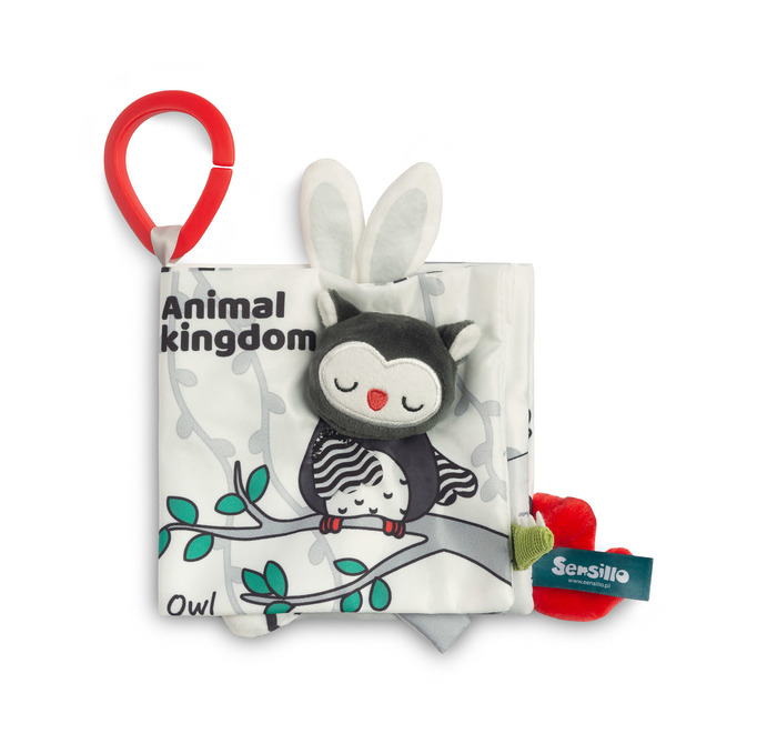 Crno-bijela tekstilna knjiga sova