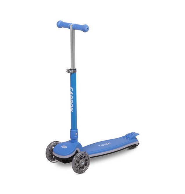 Carbon dječji romobil sa svjetlećim kotačima i LED trakom svijetlo plavi