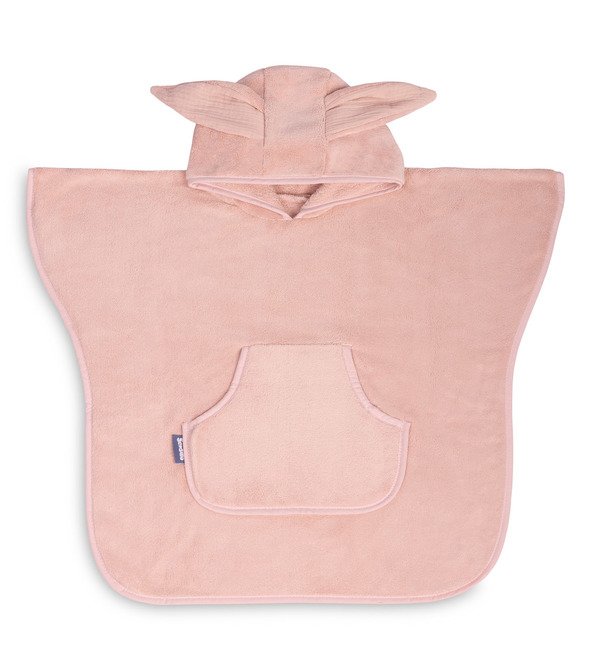 Pončo za kupanje koraljno ružičaste boje