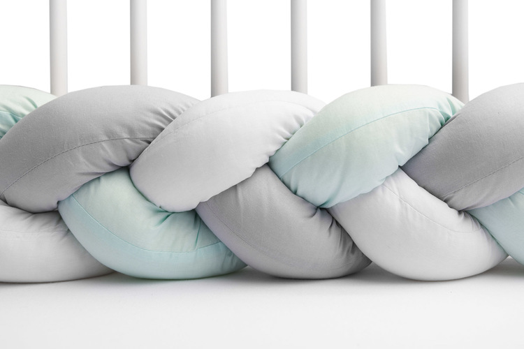 Sensillo pletenica - branik za dječji krevetić 210cm siva